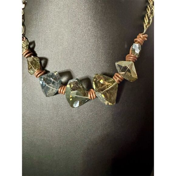 Handmade Statement Necklace Adjustable Chain Lobster Clasp - Picture 2 of 3